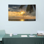 Tropischer Strand, Palm, Sonnenuntergang, Hochzeit Banner (Messeveranstaltung)