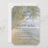 Tropischer Strand, Palm, Strandlichter Brautparty Einladung (Vorderseite)