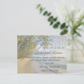 Tropischer Strand, Palm, String Lights Probe Abend Einladung (Stehend Vorderseite)