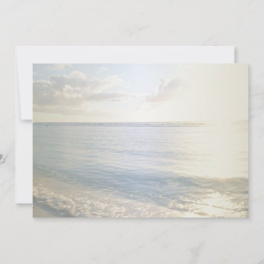 Tropischer Strand, Palm, String Lights Save the Da Date (Rückseite)