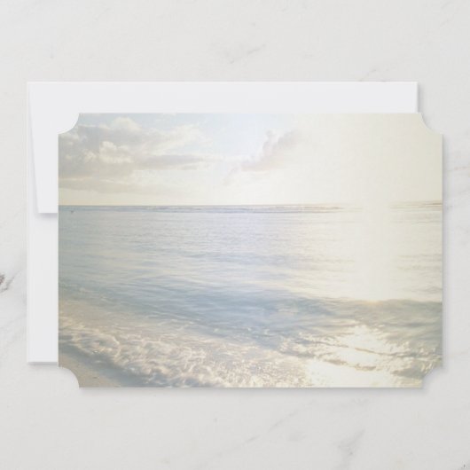 Tropischer Strand, Palm, String Lights UAWG Einladung (Rückseite)