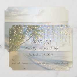 Tropischer Strand, Palm, String Lights UAWG Einladung