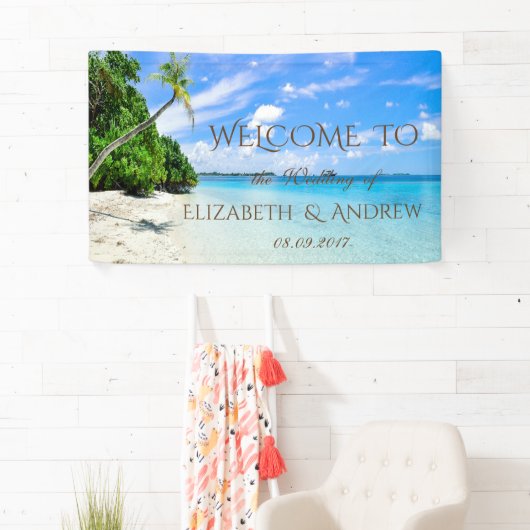 Tropischer Strand, Palm Wedding Banner (Insitu)