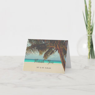 Tropischer Strand, Palme Dankeskarte