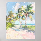 Tropischer Strand Palmen Poster Druck (Vorne)