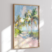 Tropischer Strand Palmen Poster Druck