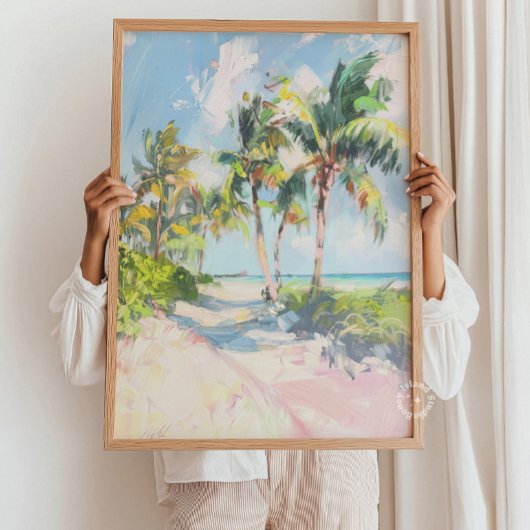 Tropischer Strand Palmen Poster Druck