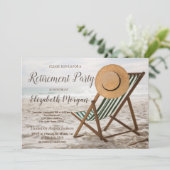 Tropischer Strand, Party für die Ruhestandssitze Einladung (Stehend Vorderseite)