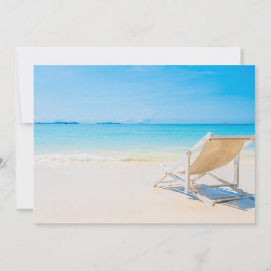 Tropischer Strand, Party zum Relaxen und Relaxen Einladung (Rückseite)