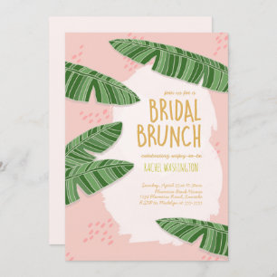 Tropischer Strand Pink Bridal Brunch Einladung