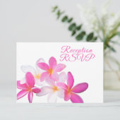 Tropischer Strand Pink Plumeria Empfang UAWG RSVP Karte (Stehend Vorderseite)