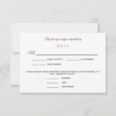 Tropischer Strand Pink Plumeria Empfang UAWG RSVP Karte (Rückseite)