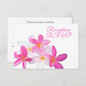 Tropischer Strand Pink Plumeria Empfang UAWG RSVP Karte (Vorne/Hinten)