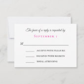 Tropischer Strand Pink Plumeria Empfang UAWG RSVP Karte (Rückseite)