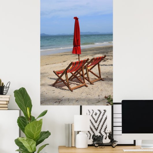 Tropischer Strand Poster (Heimbüro)