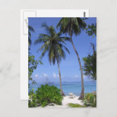 Tropischer Strand Postkarte (Vorne/Hinten)