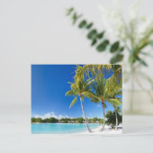 Tropischer Strand Postkarte (Stehend Vorderseite)