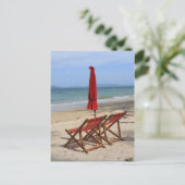 Tropischer Strand Postkarte (Stehend Vorderseite)