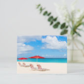 Tropischer Strand Postkarte (Stehend Vorderseite)