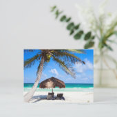 Tropischer Strand Postkarte (Stehend Vorderseite)