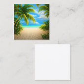 Tropischer Strand Quadratische Visitenkarte (Vorne/Hinten)