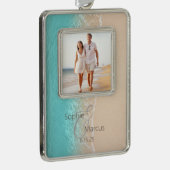 Tropischer Strand Rahmen-Ornament Silber (Rechts)