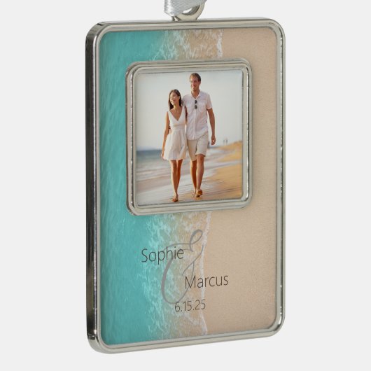 Tropischer Strand Rahmen-Ornament Silber (Rechts)