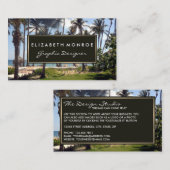 Tropischer Strand, Reisen und Tourismus Visitenkarte (Vorne/Hinten)