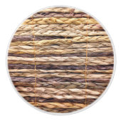 tropischer Strand rustikal geflochtene Korbweide Keramikknauf (Vorderseite)