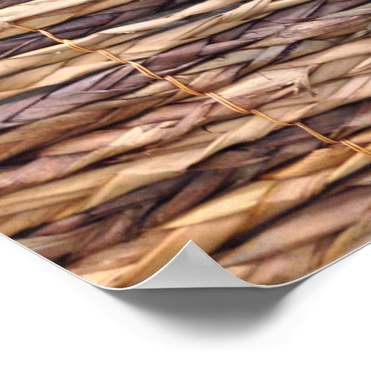 tropischer Strand rustikal geflochtene Korbweide Poster (Ecke)