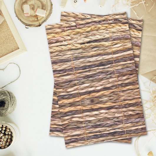 tropischer Strand rustikal geflochtene Korbweide Seidenpapier