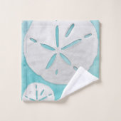 Tropischer Strand Sand Dollar Türkisches Wasser Fa Badhandtuch Set (Waschlappen)