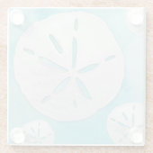 Tropischer Strand Sand Dollar Türkisches Wasser Fa Glasuntersetzer (Rückseite)