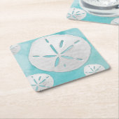 Tropischer Strand Sand Dollar Türkisches Wasser Fa Rechteckiger Pappuntersetzer (angewinkelt)