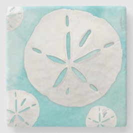 Tropischer Strand Sand Dollar Türkisches Wasser Fa Steinuntersetzer