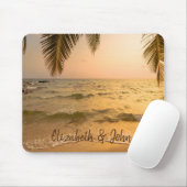Tropischer Strand, Sand, Palm Sunset Mousepad (Mit Mouse)