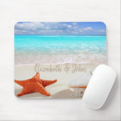 Tropischer Strand, Sand, Seashells Mousepad (Mit Mouse)