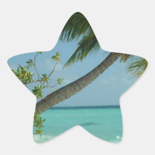 Tropischer Strand Sand Sonne Wasser Ozean Wellen S Stern-Aufkleber