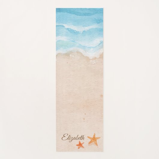 Tropischer Strand, Sand, Stars Seashells Yogamatte (Vorderseite)