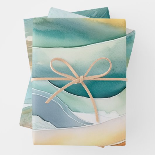 Tropischer Strand Sand und Meer Geschenkpapier Set (Beispiel)