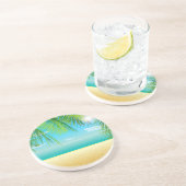 Tropischer Strand Sandstein Untersetzer (Seite)