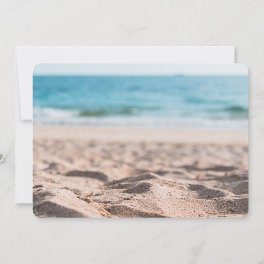 Tropischer Strand, Sandstrand, Relaxing-Party Einladung (Rückseite)