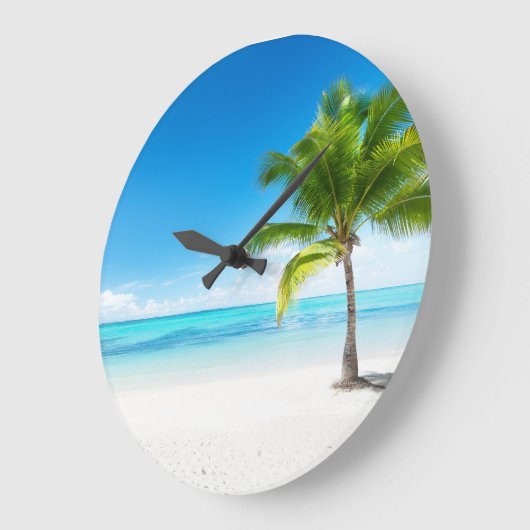Tropischer Strand Schöne Aussicht Große Wanduhr (Winkel)