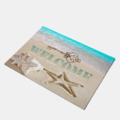 Tropischer Strand, Seashell, Seastar, Schlüsselwil Fußmatte (Schrägansicht)