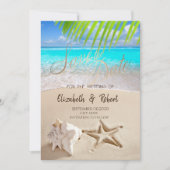 Tropischer Strand, Seastar, Seashell Save the Date (Vorderseite)
