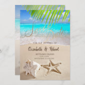 Tropischer Strand, Seastar, Seashell Save the Date (Vorne/Hinten)