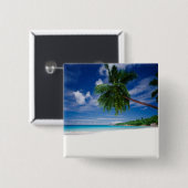 Tropischer Strand | Seychellen Button (Vorne & Hinten)