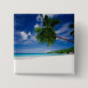 Tropischer Strand Seychellen Button