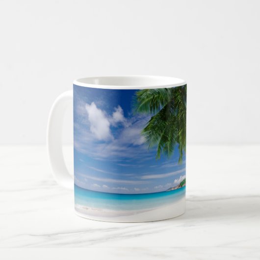 Tropischer Strand | Seychellen Kaffeetasse (Vorderseite Links)