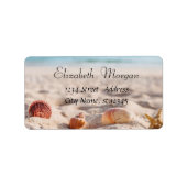 Tropischer Strand, Sommer, Sand, Muscheln Adressaufkleber (Vorne)